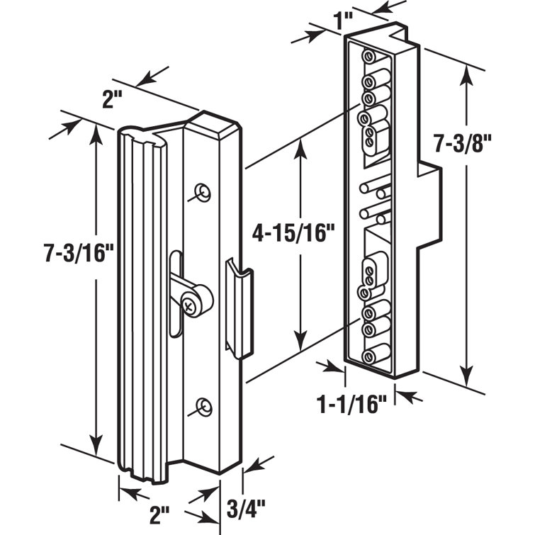 PrimeLine Extruded Aluminum, Black, Sliding Patio Door With Clamp Type